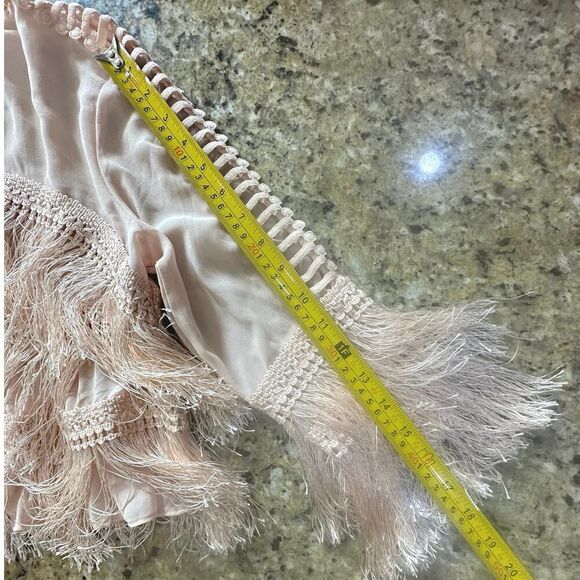 Coastal Cowgirl Blouse Layered Fringe Romantic Sleeve Cutouts Top Size Large - Picture 12 of 14